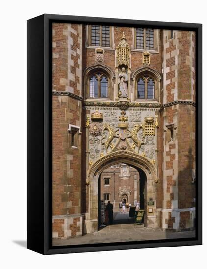 Front Gate of St. John's College Built 1511-20, Cambridge, Cambridgeshire, England, UK-Nigel Blythe-Framed Premier Image Canvas