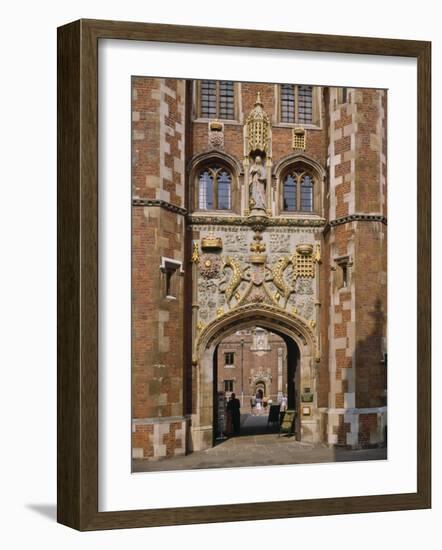 Front Gate of St. John's College Built 1511-20, Cambridge, Cambridgeshire, England, UK-Nigel Blythe-Framed Photographic Print