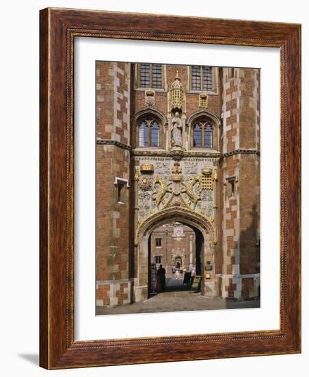 Front Gate of St. John's College Built 1511-20, Cambridge, Cambridgeshire, England, UK-Nigel Blythe-Framed Photographic Print