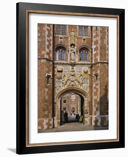 Front Gate of St. John's College Built 1511-20, Cambridge, Cambridgeshire, England, UK-Nigel Blythe-Framed Photographic Print