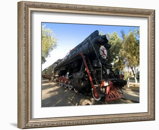Front of an Old Locomotive, Railway Museum, Tashkent, Uzbekistan, Central Asia, Asia-Michael Runkel-Framed Photographic Print