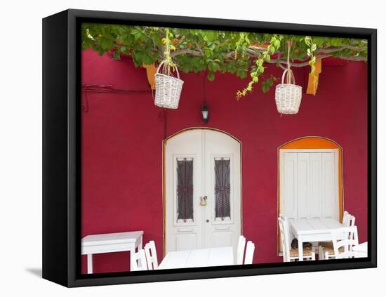 Front of Cafe, Taverna, Symi Island, Dodecanese Islands, Greece-Peter Adams-Framed Premier Image Canvas