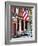 Front of House with an American Flag, Philadelphia, Pennsylvania, US, White Frame-Philippe Hugonnard-Framed Art Print