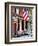 Front of House with an American Flag, Philadelphia, Pennsylvania, US, White Frame-Philippe Hugonnard-Framed Art Print