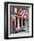 Front of House with an American Flag, Philadelphia, Pennsylvania, US, White Frame-Philippe Hugonnard-Framed Art Print