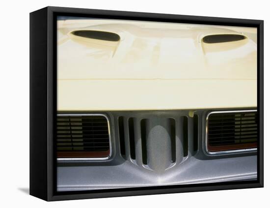 Front of Yellow Classic Car-null-Framed Premier Image Canvas