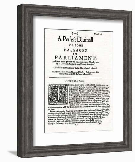 Front page of A Perfect Diurnall of Some Passages in Parliament, 1643 (1905)-Unknown-Framed Giclee Print