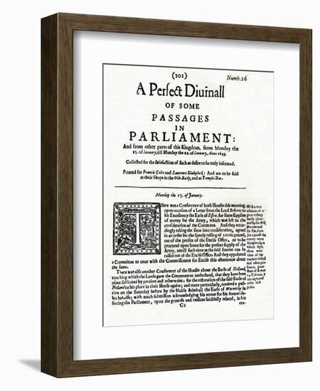 Front page of A Perfect Diurnall of Some Passages in Parliament, 1643 (1905)-Unknown-Framed Giclee Print