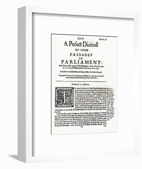 Front page of A Perfect Diurnall of Some Passages in Parliament, 1643 (1905)-Unknown-Framed Giclee Print