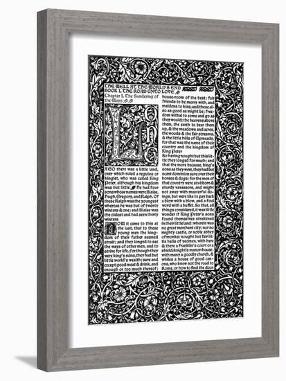 Front Page of Chapter I, Taken from the Well at World's End by William Morris, 1896-William Morris-Framed Giclee Print