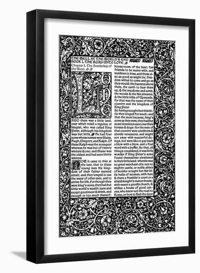 Front Page of Chapter I, Taken from the Well at World's End by William Morris, 1896-William Morris-Framed Giclee Print