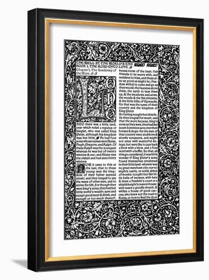 Front Page of Chapter I, Taken from the Well at World's End by William Morris, 1896-William Morris-Framed Giclee Print