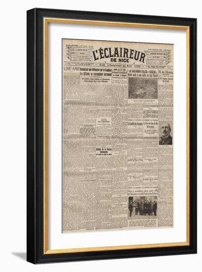 Front Page of 'L'Éclaireur De Nice' Featuring Marcel Duchamp at the French Chess Championship-null-Framed Giclee Print