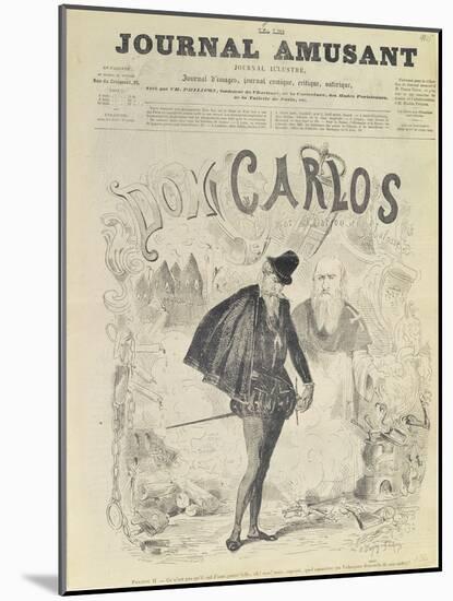 Front Page of 'Le Journal Amusant', with a Caricature of Don Carlos-Arjou Henri Darfou-Mounted Giclee Print