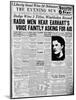 Front Page of Newspaper Reporting on Amelia Earhart Disappearance-null-Mounted Giclee Print