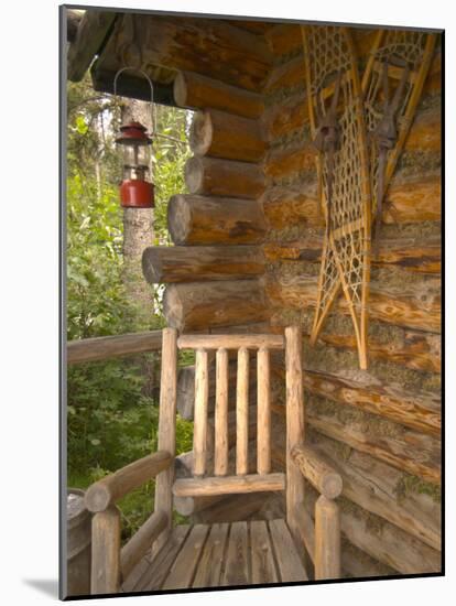 Front Porch of Log House, Athabascan Indian Village, Fairbanks, Alaska, USA-Ellen Clark-Mounted Photographic Print