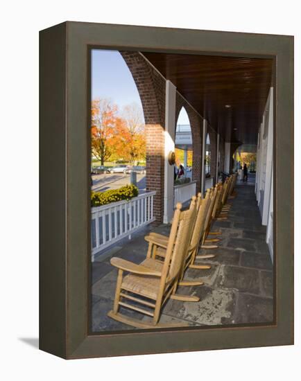 Front Porch of the Hanover Inn, Dartmouth College Green, Hanover, New Hampshire, USA-Jerry & Marcy Monkman-Framed Premier Image Canvas