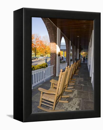 Front Porch of the Hanover Inn, Dartmouth College Green, Hanover, New Hampshire, USA-Jerry & Marcy Monkman-Framed Premier Image Canvas