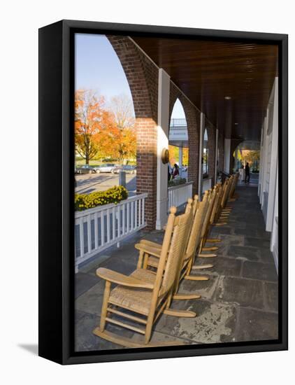 Front Porch of the Hanover Inn, Dartmouth College Green, Hanover, New Hampshire, USA-Jerry & Marcy Monkman-Framed Premier Image Canvas