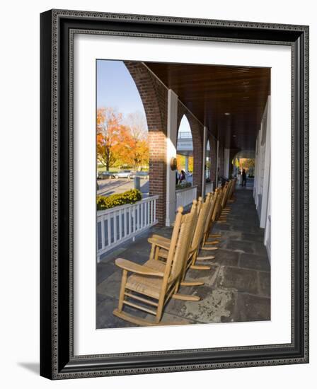 Front Porch of the Hanover Inn, Dartmouth College Green, Hanover, New Hampshire, USA-Jerry & Marcy Monkman-Framed Photographic Print