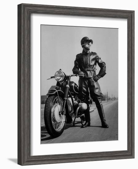 Front Shot of a German Made BMW Motorcycle and Rider-Ralph Crane-Framed Photographic Print