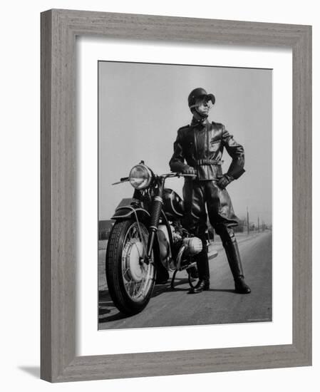 Front Shot of a German Made BMW Motorcycle and Rider-Ralph Crane-Framed Photographic Print