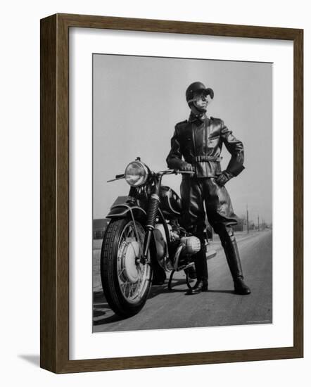 Front Shot of a German Made BMW Motorcycle and Rider-Ralph Crane-Framed Photographic Print