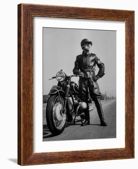 Front Shot of a German Made BMW Motorcycle and Rider-Ralph Crane-Framed Photographic Print