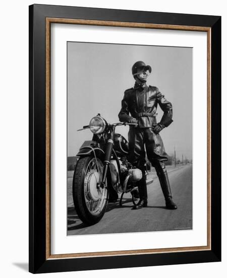 Front Shot of a German Made BMW Motorcycle and Rider-Ralph Crane-Framed Photographic Print