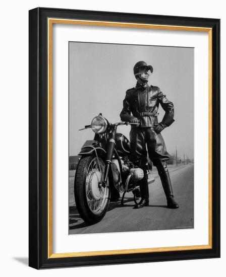 Front Shot of a German Made BMW Motorcycle and Rider-Ralph Crane-Framed Photographic Print