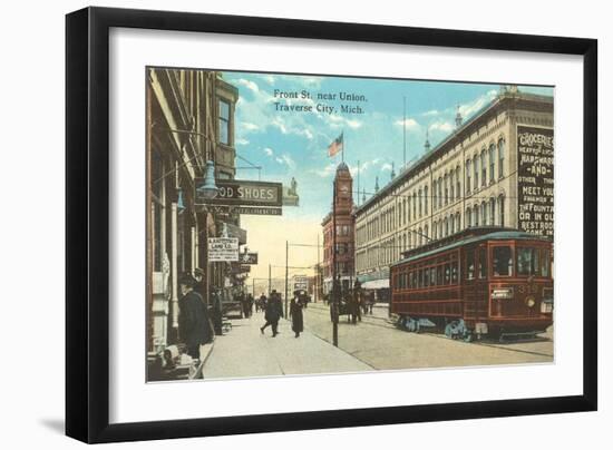 Front Street, Traverse City, Michigan-null-Framed Art Print