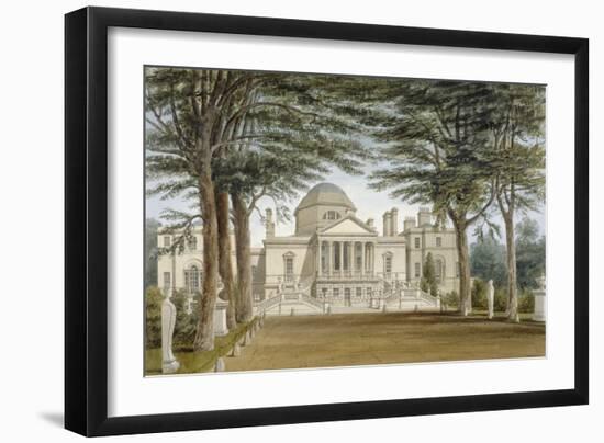 Front View of Chiswick House, Chiswick, Hounslow, London, 1822-John Chessell Buckler-Framed Giclee Print