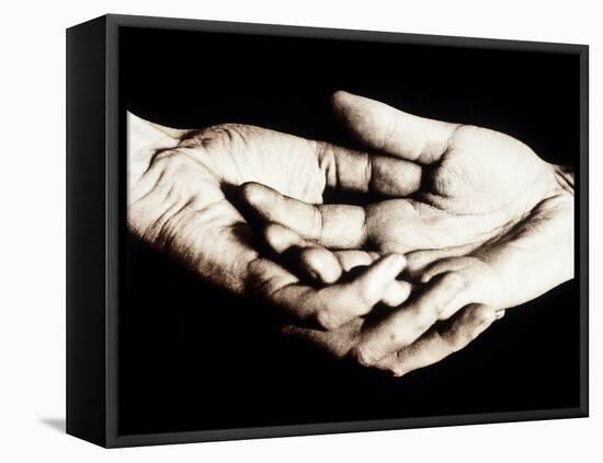 Front View of Cupped Hands Held Together-Cristina-Framed Premier Image Canvas