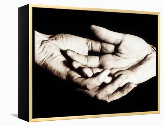 Front View of Cupped Hands Held Together-Cristina-Framed Premier Image Canvas