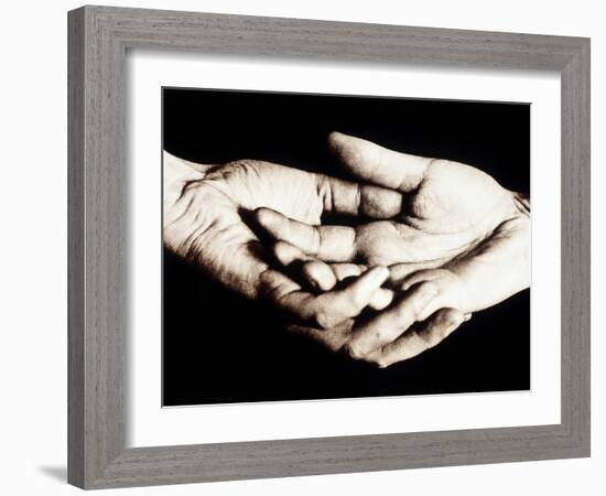 Front View of Cupped Hands Held Together-Cristina-Framed Photographic Print