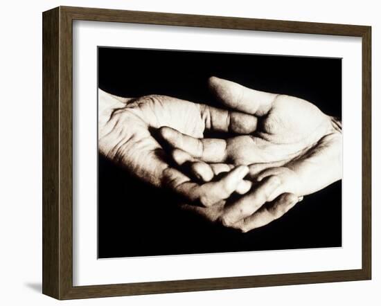 Front View of Cupped Hands Held Together-Cristina-Framed Photographic Print