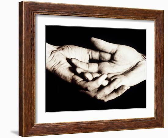 Front View of Cupped Hands Held Together-Cristina-Framed Photographic Print