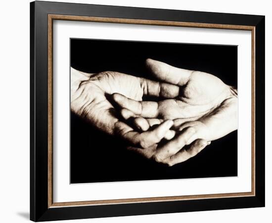 Front View of Cupped Hands Held Together-Cristina-Framed Photographic Print