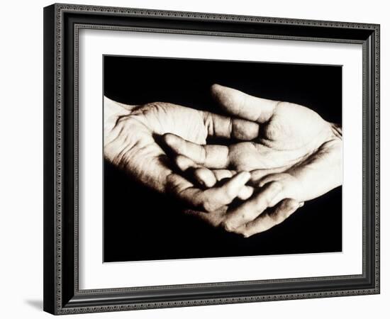 Front View of Cupped Hands Held Together-Cristina-Framed Photographic Print