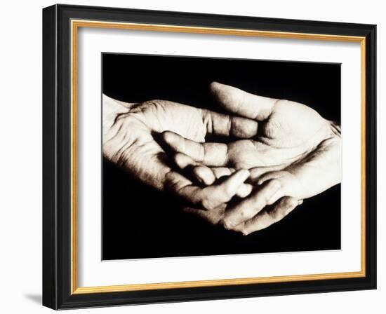 Front View of Cupped Hands Held Together-Cristina-Framed Photographic Print