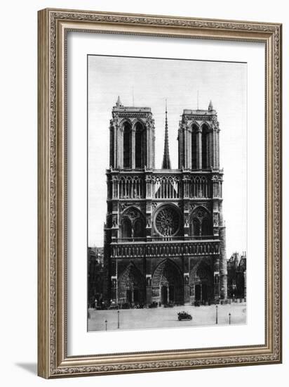 Front View of Notre Dame, Paris, 1931-Ernest Flammarion-Framed Giclee Print