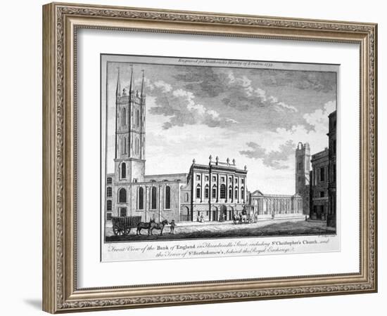 Front View of the Bank of England, City of London, 1773-J Collyer-Framed Giclee Print