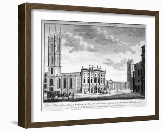 Front View of the Bank of England, City of London, 1773-J Collyer-Framed Giclee Print