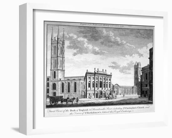 Front View of the Bank of England, City of London, 1773-J Collyer-Framed Giclee Print