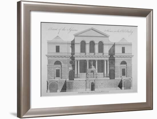 Front View of the Sessions House, Old Bailey, City of London, 1772-null-Framed Giclee Print