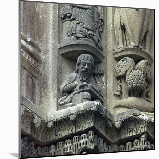 Front west detail of Chartres Cathedral, 12th century-Unknown-Mounted Photographic Print