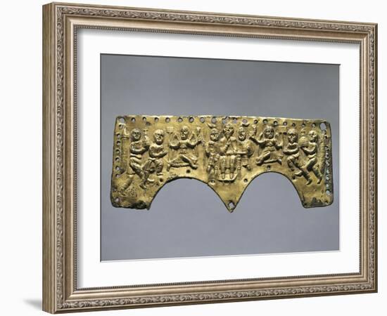 Frontal Decoration of Agilulf's Helmet, Embossed Gold, 7th Century-null-Framed Giclee Print