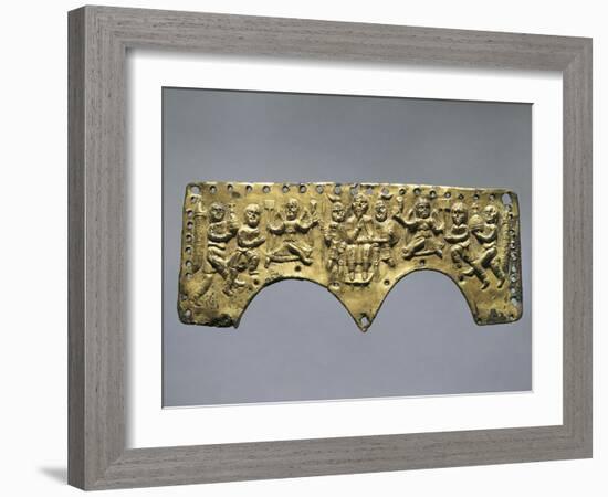 Frontal Decoration of Agilulf's Helmet, Embossed Gold, 7th Century-null-Framed Giclee Print