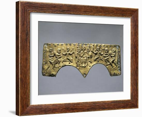 Frontal Decoration of Agilulf's Helmet, Embossed Gold, 7th Century-null-Framed Giclee Print