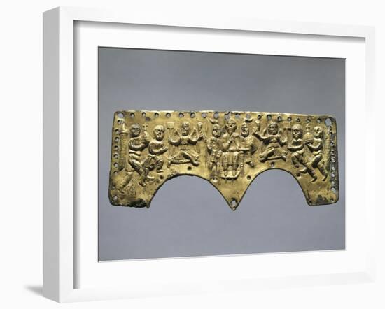 Frontal Decoration of Agilulf's Helmet, Embossed Gold, 7th Century-null-Framed Giclee Print